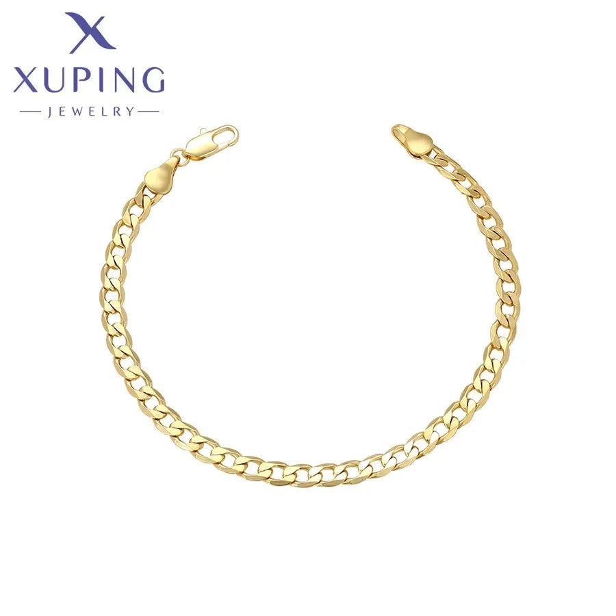 Gold Tone Ethnic Link Chain Bracelet