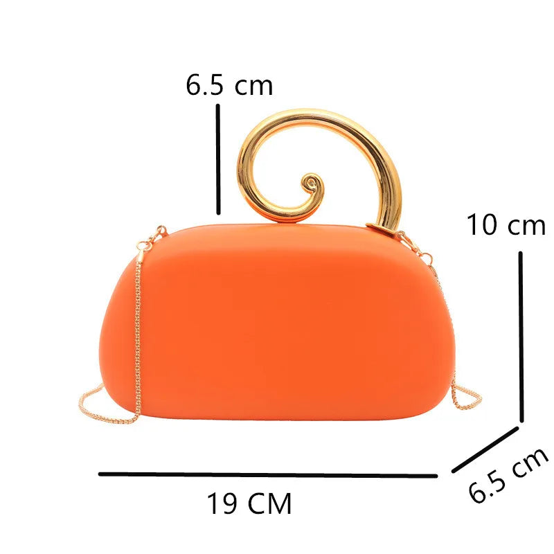 Sequined Irregular Handle Evening Clutch
