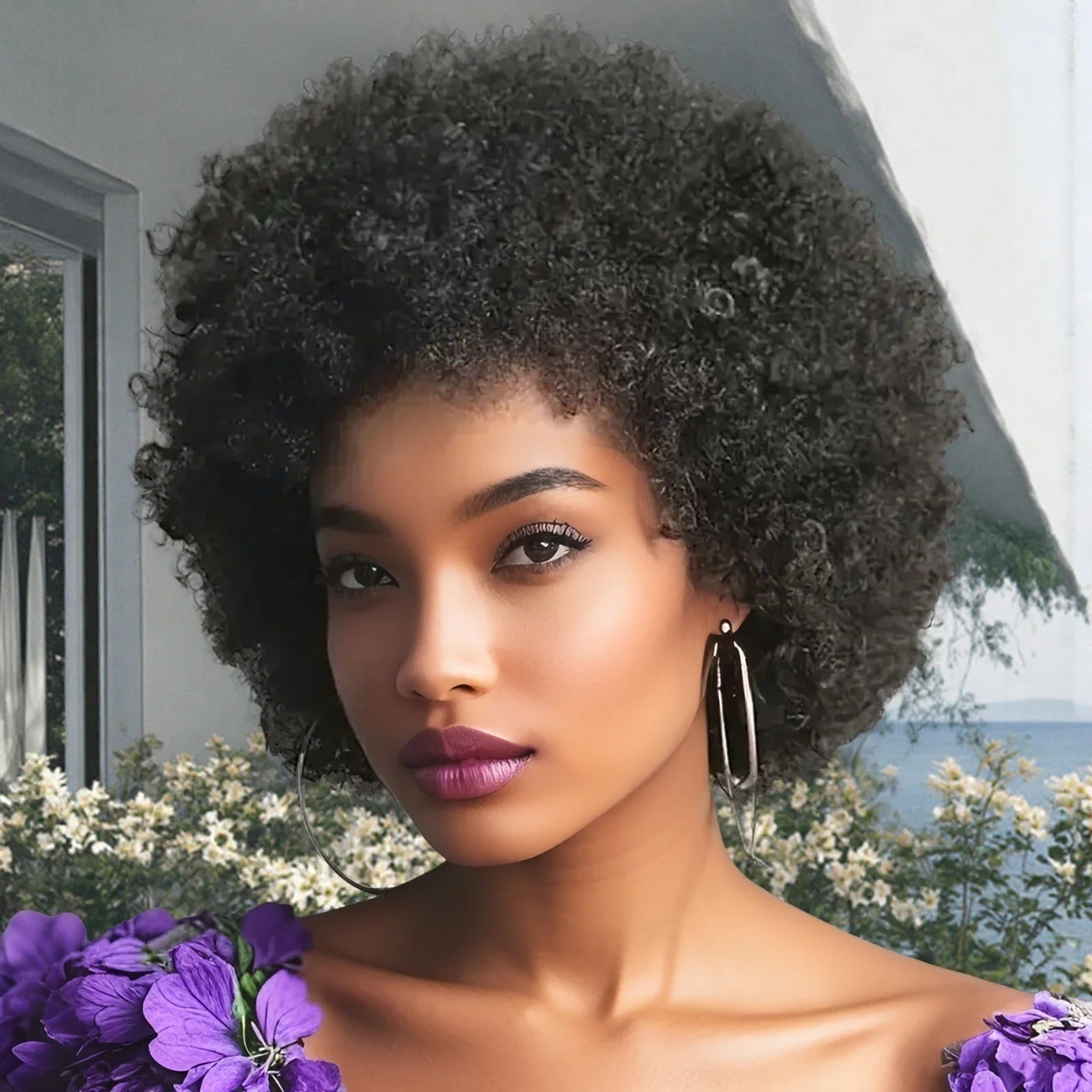 Afro Kinky Curly Wig for Women Brazilian Remy Human Hair Full Machine Made wig