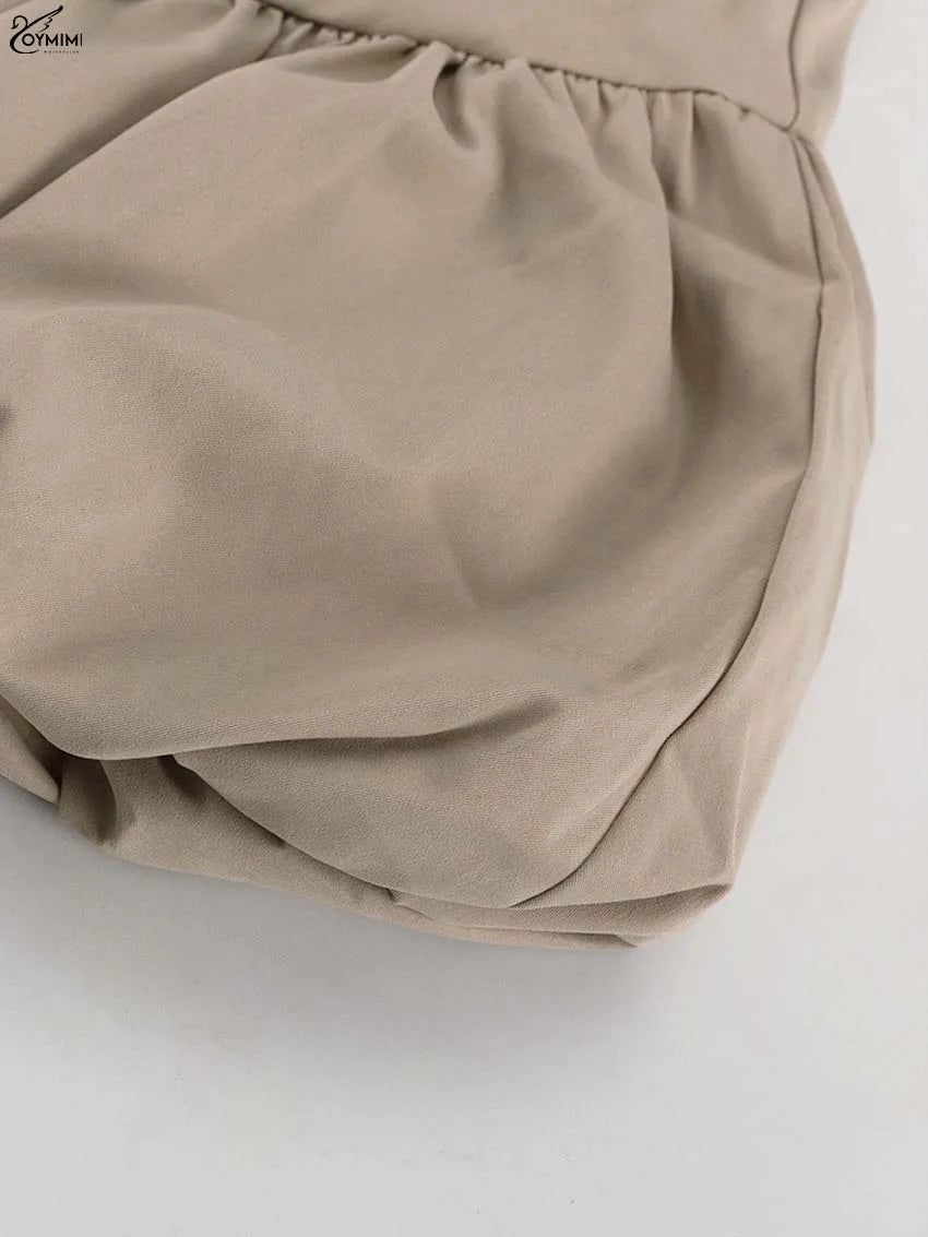 Oymimi Fashion Black Patchwork Two Piece Set For Women Casual Long Sleeve Button Pockets Crop Shirts + High Waist Mini Skirt Set