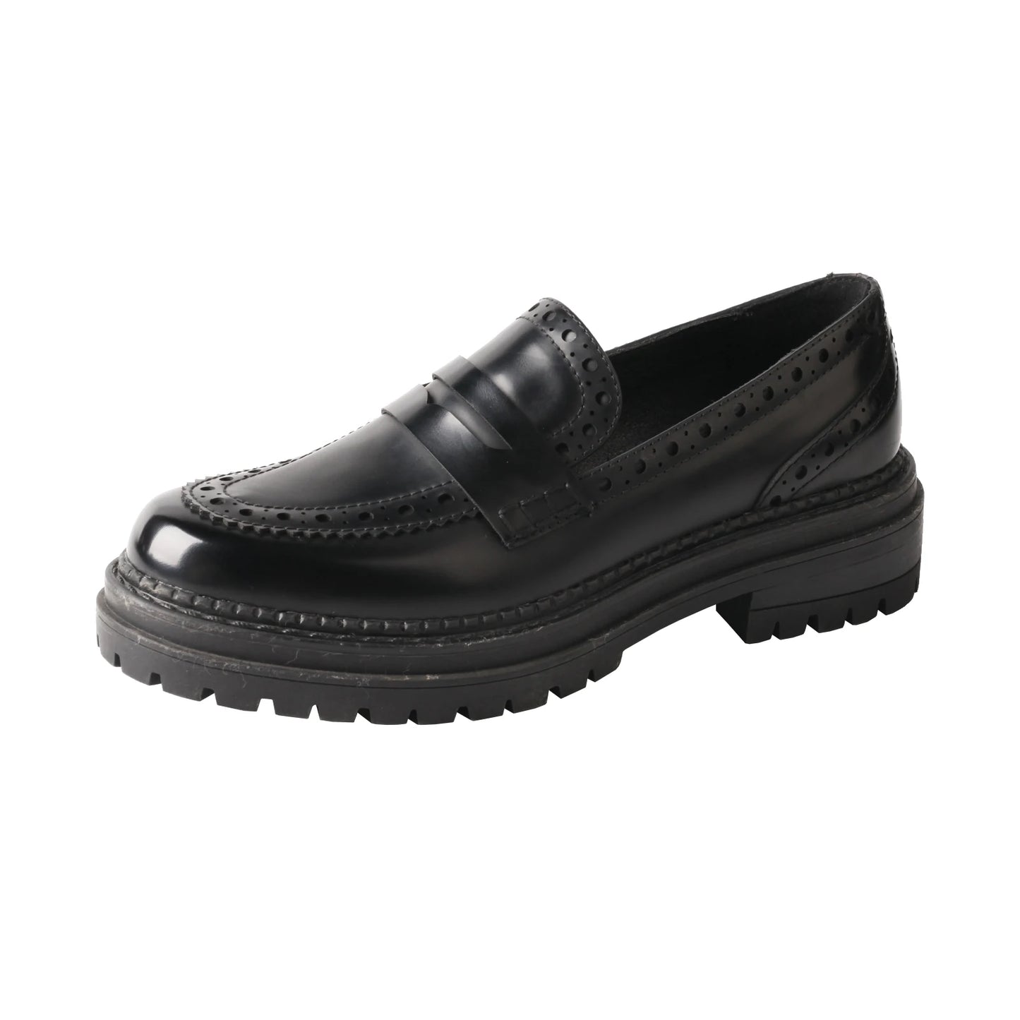 Leather Brogue Mary Jane Low Heel Shoes