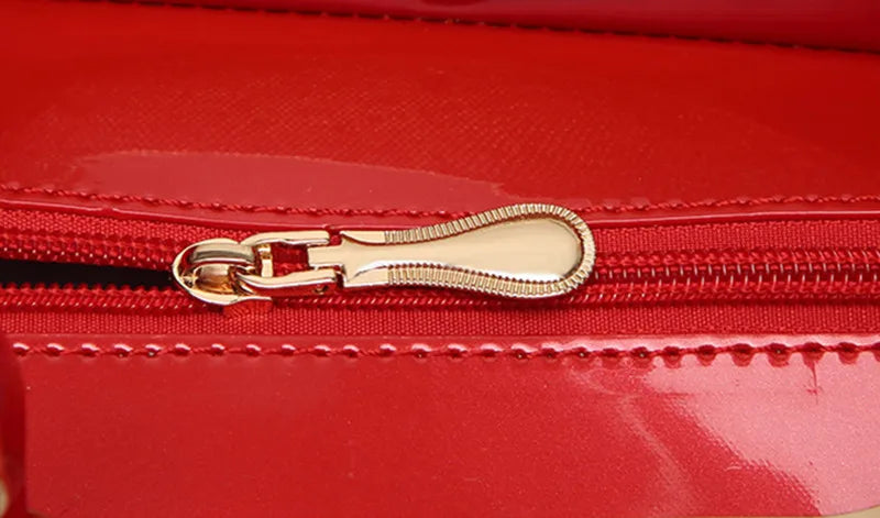 Plaid Patent Chain Evening Clutch