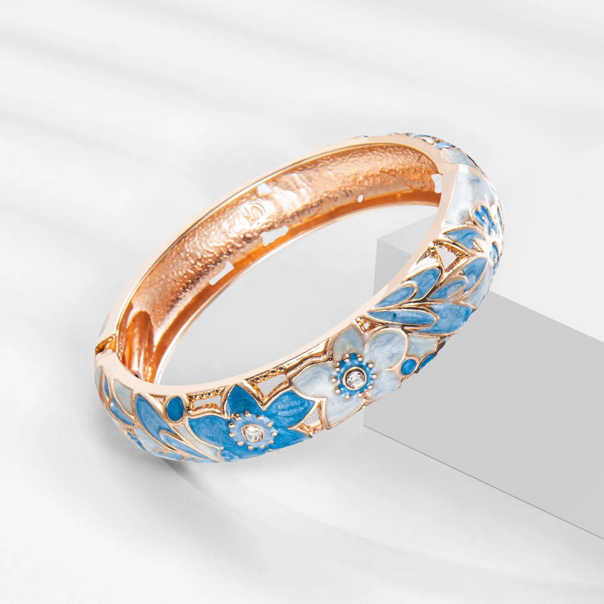 Elegant Double Enamel Cloisonne Bangle Set for Women
