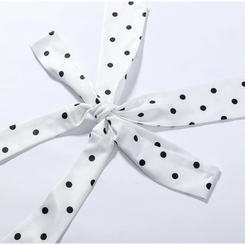 Polka Dot Halter Corset Top and Cropped Pants Set for Women