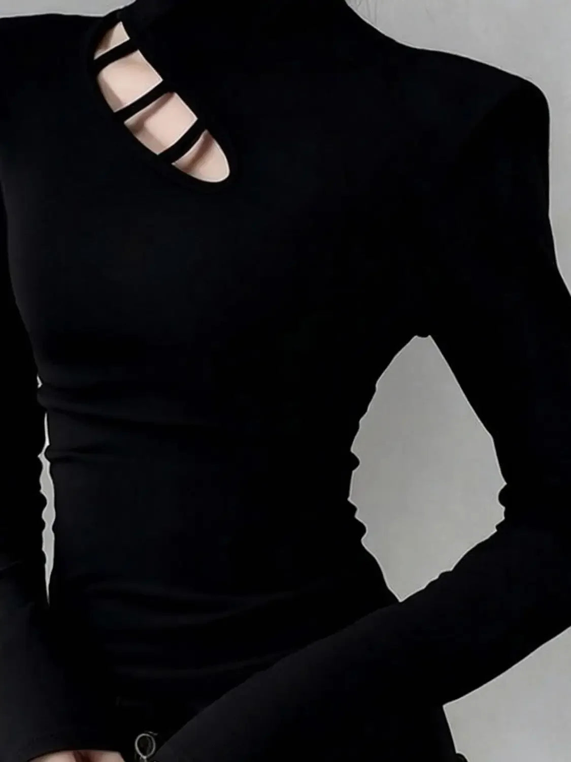 Long Sleeve Turtleneck Hollow Out Pullover For Women