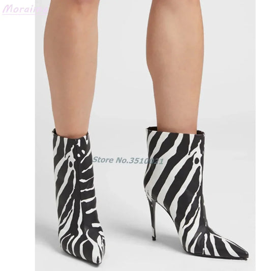 Zebra Print Ankle Boots