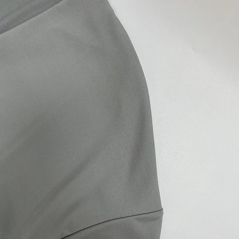 Solid Color Long-Sleeved V-Neck Mini Dress for Women