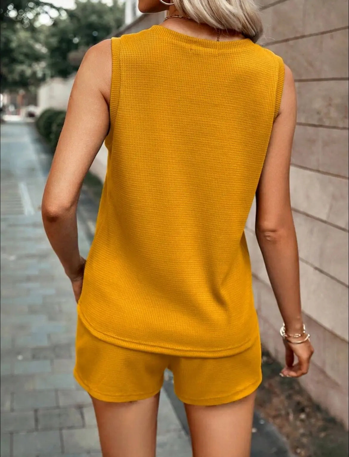 Loose Fit Sleeveless Casual Two Piece Set for Women