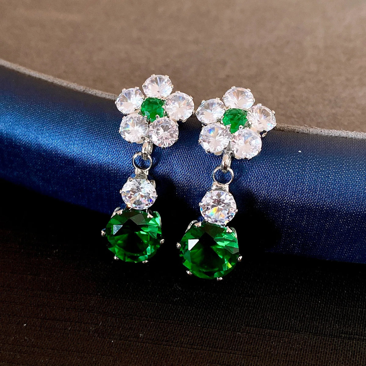 Floral Cubic Zirconia Necklace Set