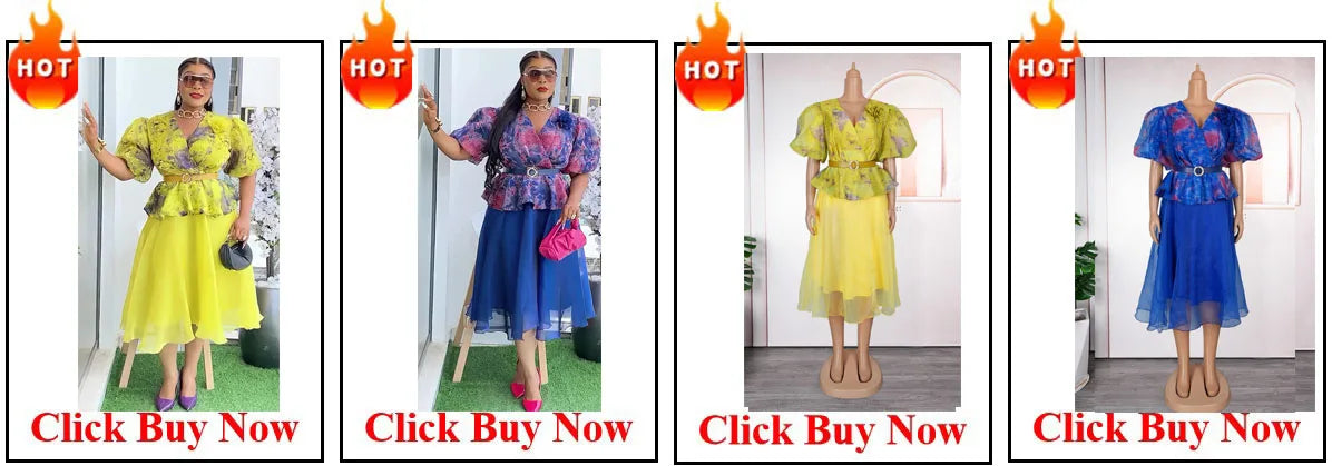 Elegant Pleated African Dress