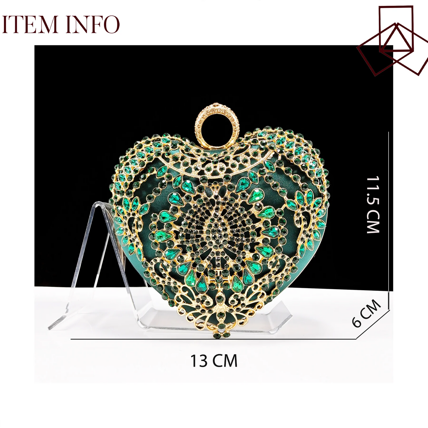 Italian Design Metal Rhinestone Decoration Ladies Evening Clutch Bag love Small Bag Chain Sky Blue Color Bag
