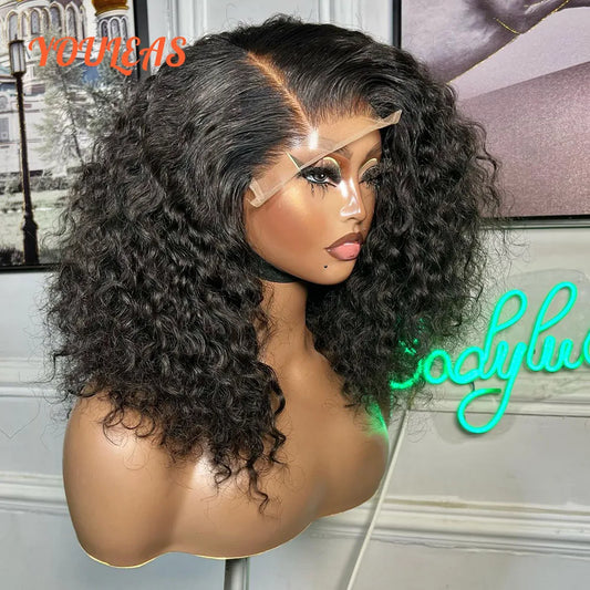 300% Density 13x4 Water Wave Transparent Lace Front Glueless Wig Human Hair Ready To Wear 4x4 Lace Closure 100% Human Hair wig