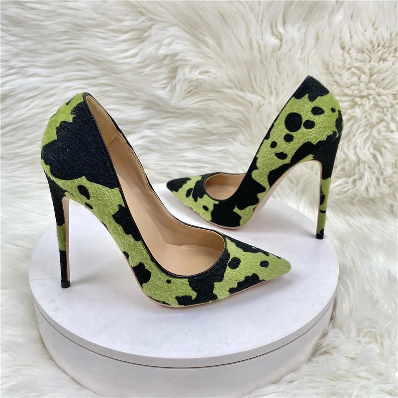 Camouflage Pointed Toe High Heel Stiletto Pumps for Women