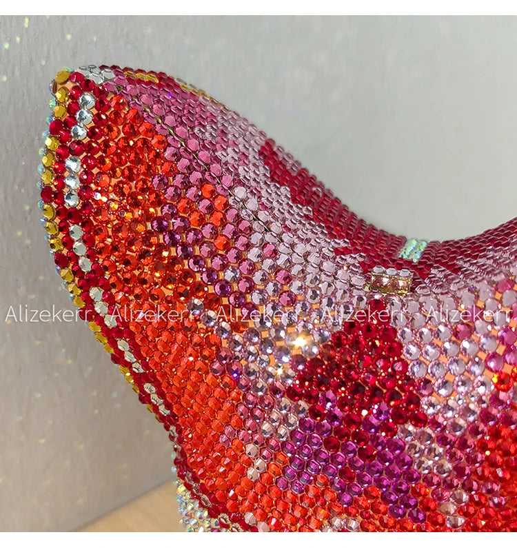 Alizekerr Butterfly Diamond Evening Bags Women 2025 Luxury Designer Gorgeous Rhinestone Clutch Purses And Handbags Wedding Party