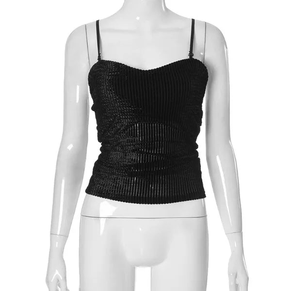 Knit Crop Tops for Women Sleeveless Sexy Vests New Spring Summer 2025 Backless Off Shoulder with Bra Pad Slim Casual Tank Camis