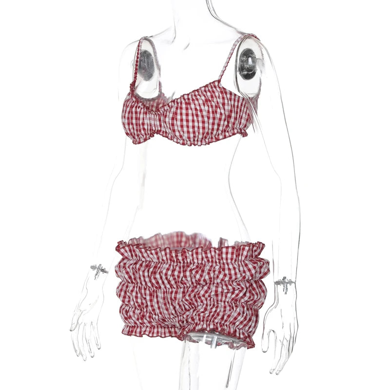 Striped Two-Piece Camisole Set Beachwear for Women