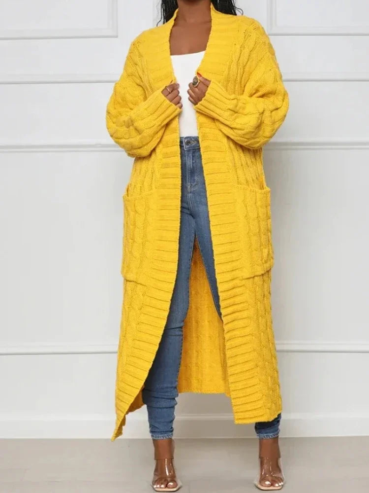 Long Sleeve Crochet Knit Cardigan Sweater for Women