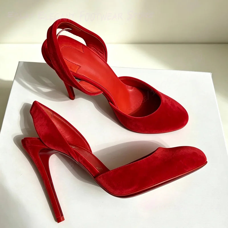 Premium Quality Suede Slingback Stilettos For Women