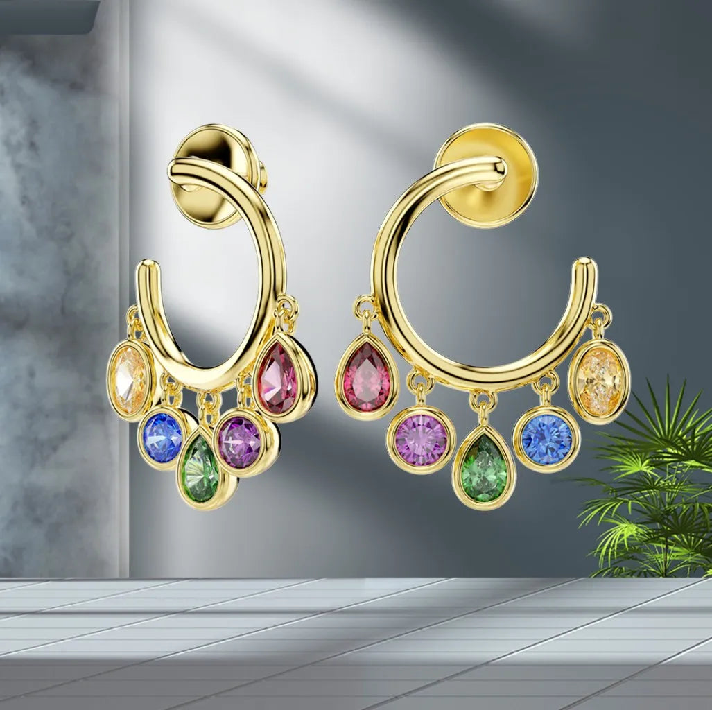 Elegant Silver Crystal Necklace And Earring Set for Women