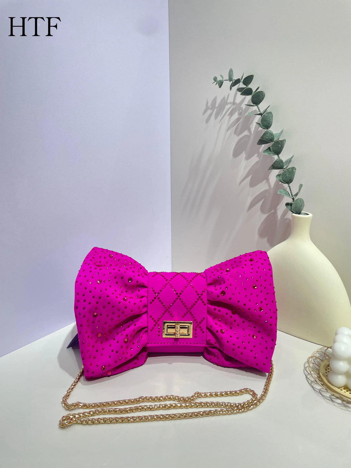Butterfly Rhinestone Evening Clutch Bag With Chain for Women