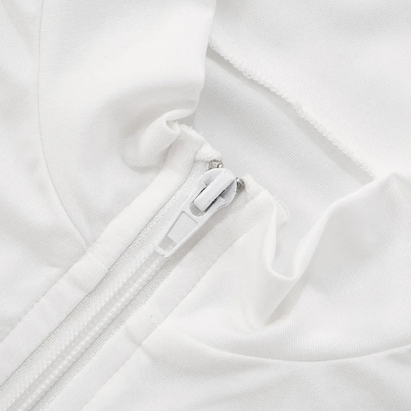 FAGADOER Sexy Sporty 2 Pieces Set for Woman Zipper Long Sleeve Jacket Tops + Pleated Skirts Tracksuits Female Streetwear 2025