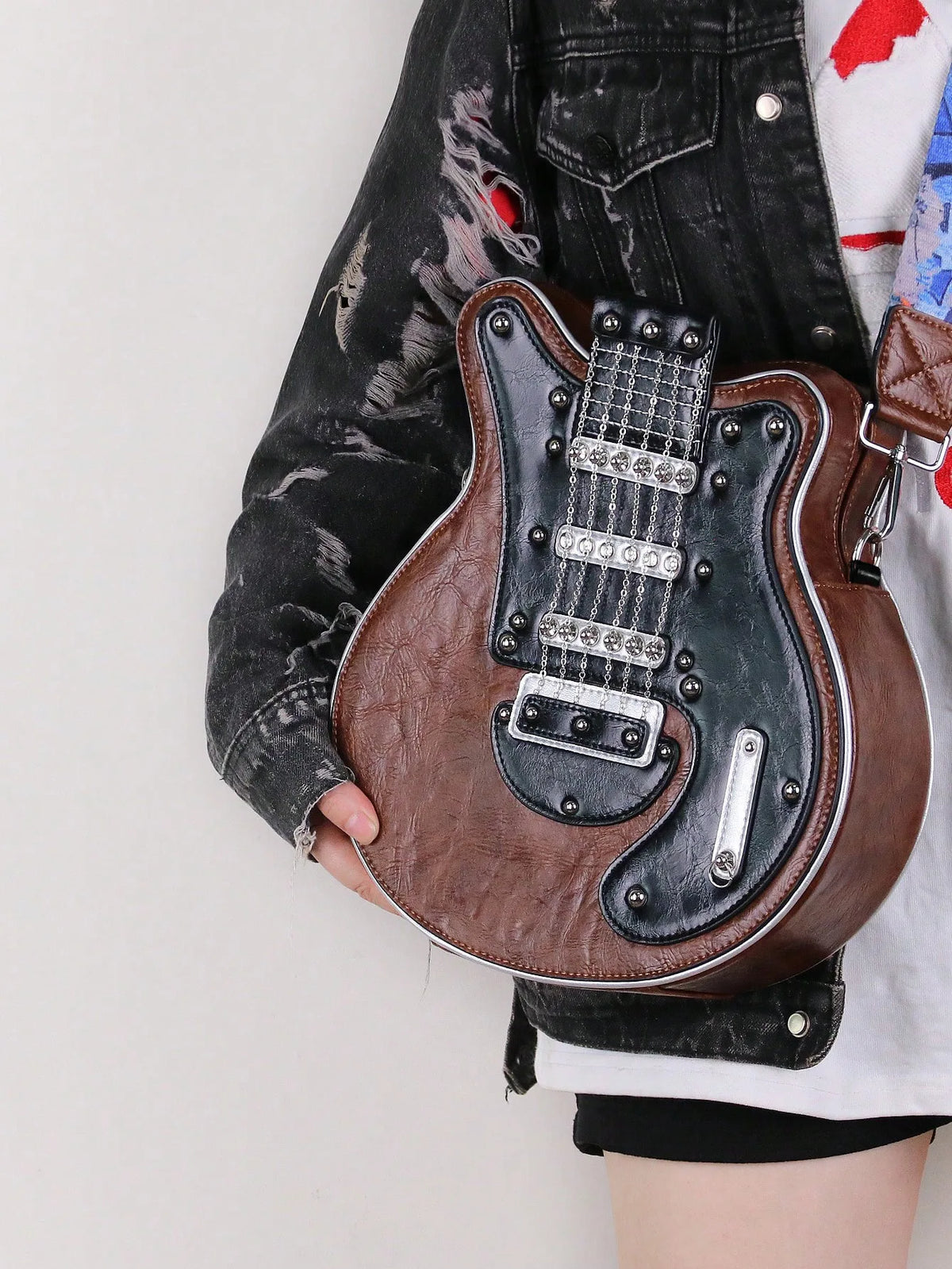 Y2K Guitar Shaped Crossbody Bag