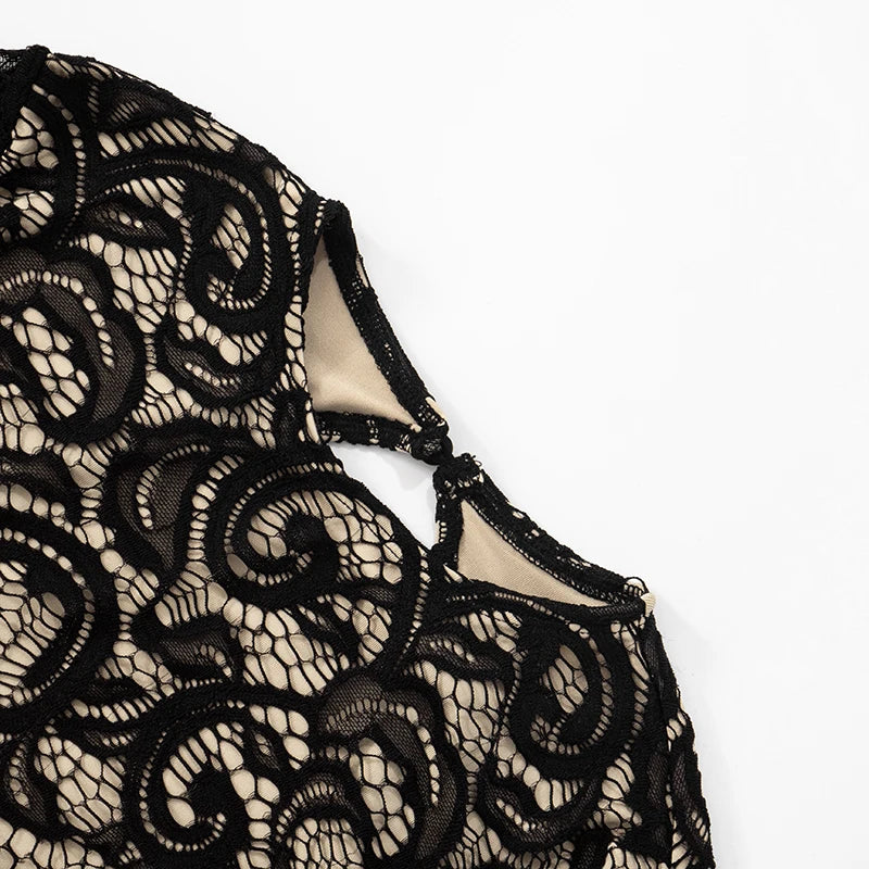 Backless Lace Patchwork Jumpsuit