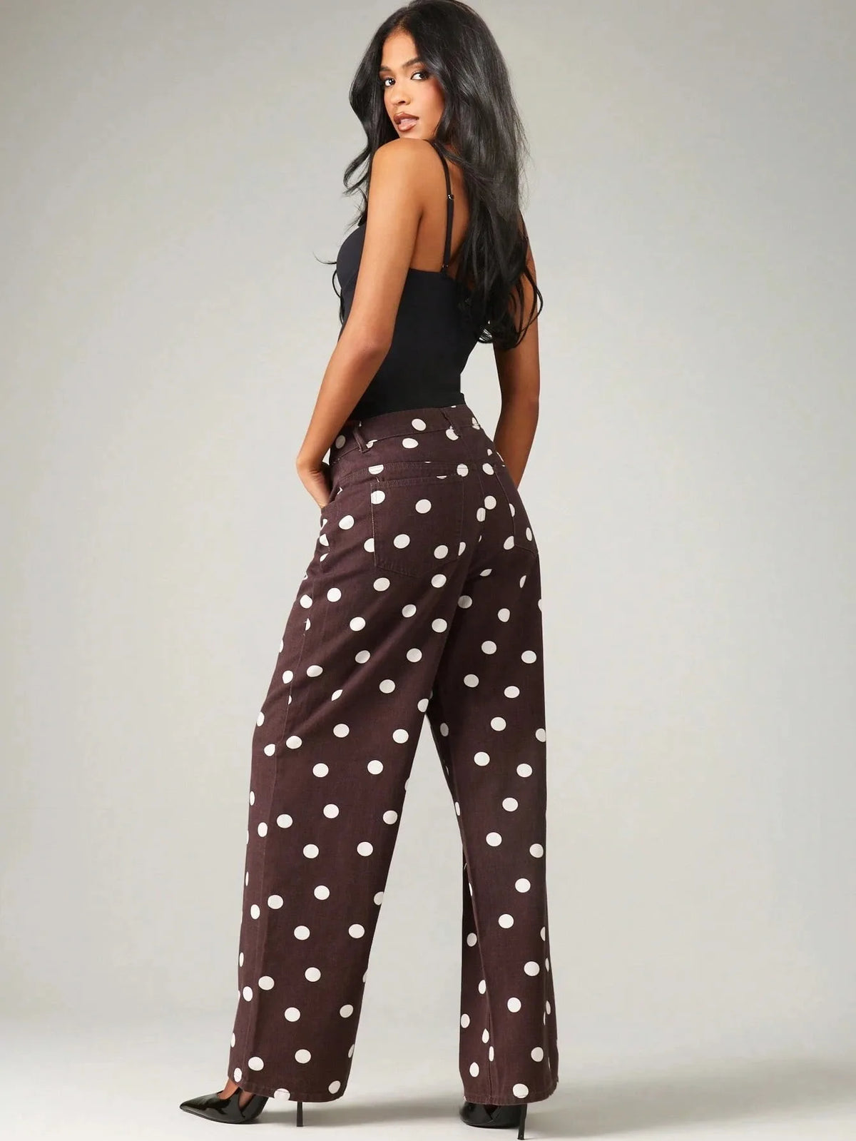 High Waisted Wide Leg Straight Denim Jeans For Women