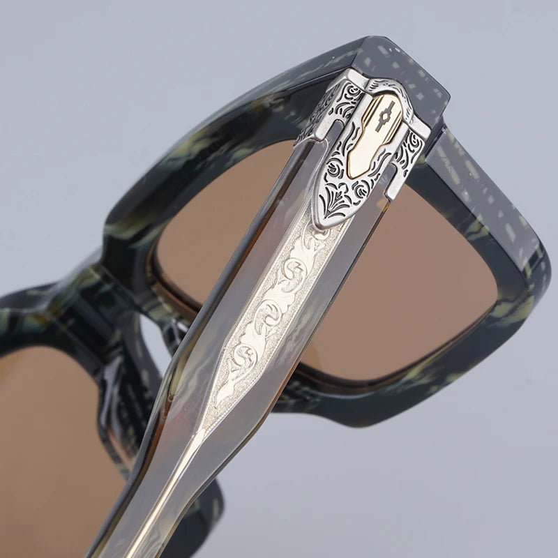 Classic Square Acetate Frame Sunglasses for Women