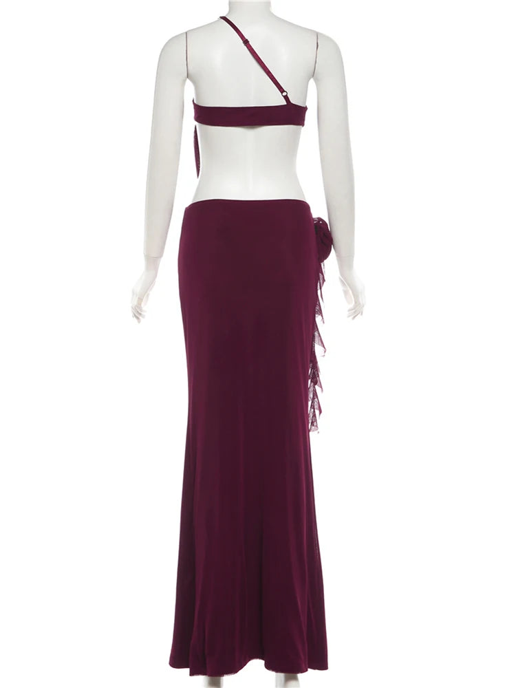 Halter Neck Patchwork Pearl Chain Bodycon Dress for Women