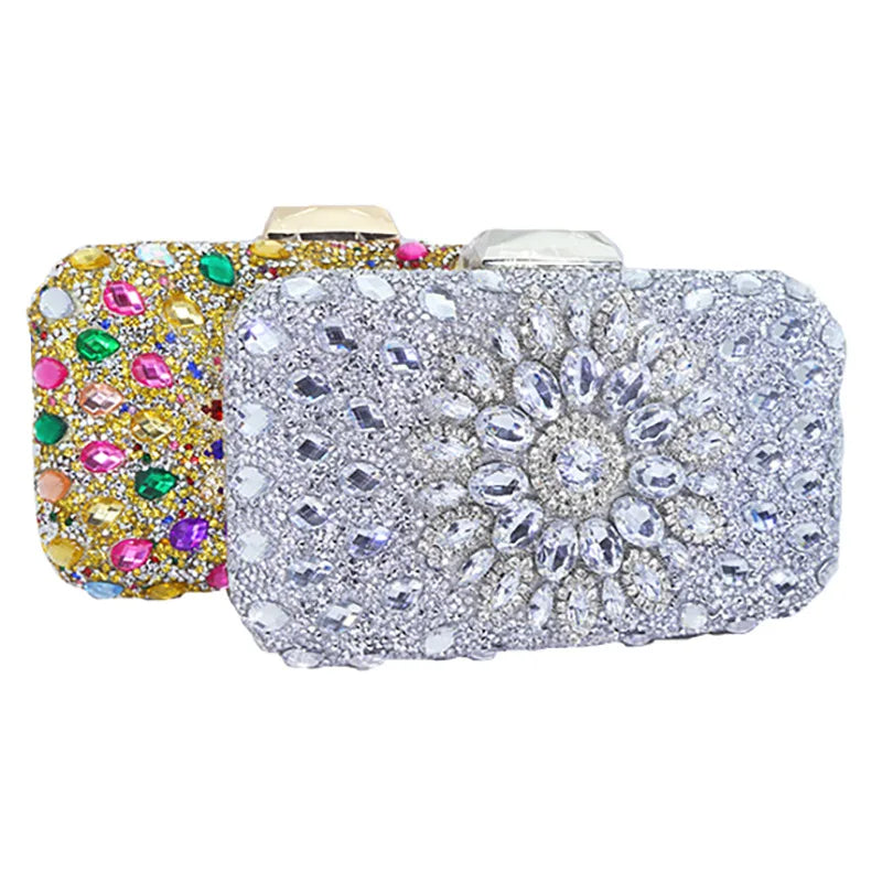 Rhinestone Sunflower Evening Clutch Handbag for Women