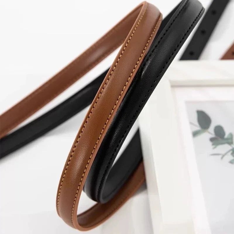 Vintage Genuine Leather Knot Buckle Belt