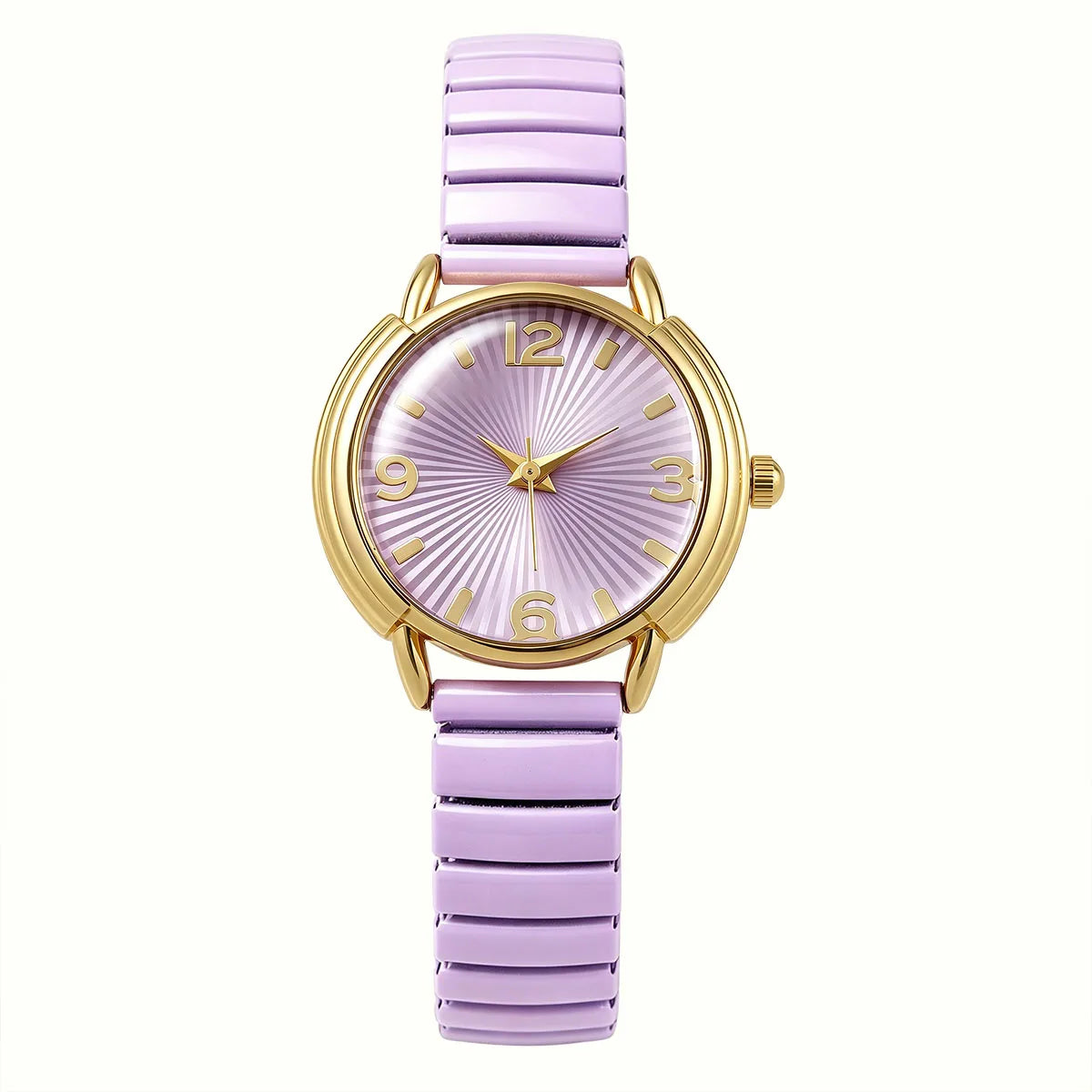 Elegant Round Dial Elastic Strap Quartz Watch for Women