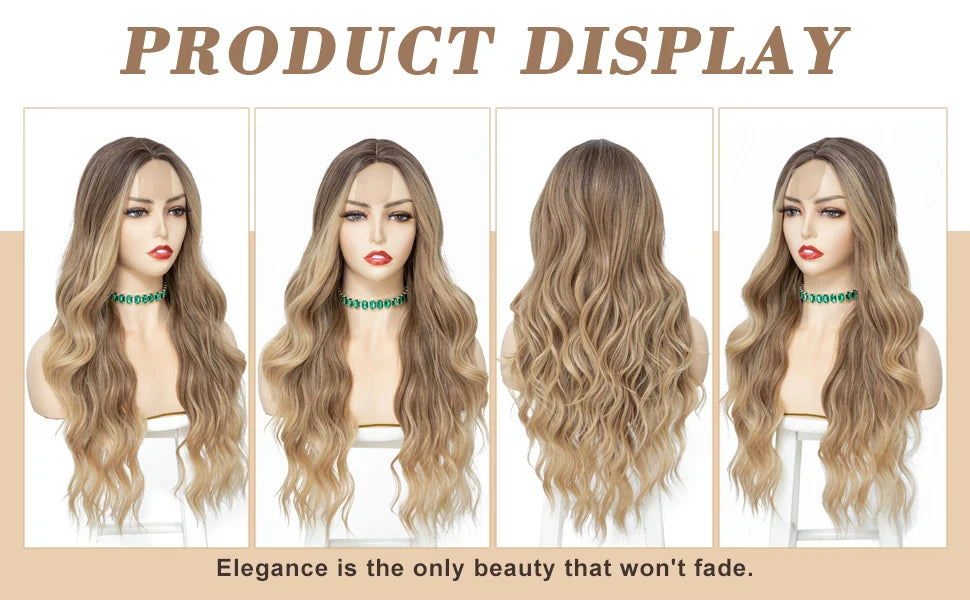 Synthetic Middle Part Wavy Lace Front Wig For Women
