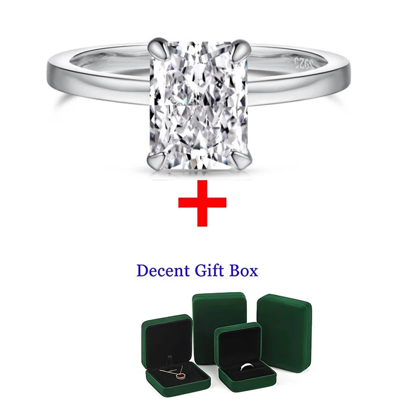 Oval Cut Moissanite Sterling Silver Engagement Ring for Women