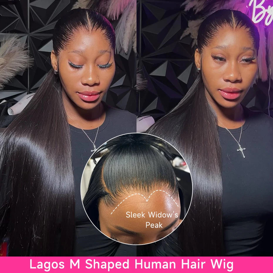 Pre Plucked Bone Straight Human Hair Lace Front Wig For Women