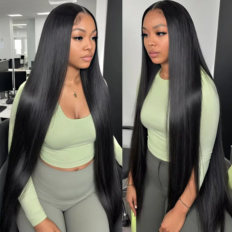Transparent Lace Front Human Hair Brazilian Straight Wig For Women