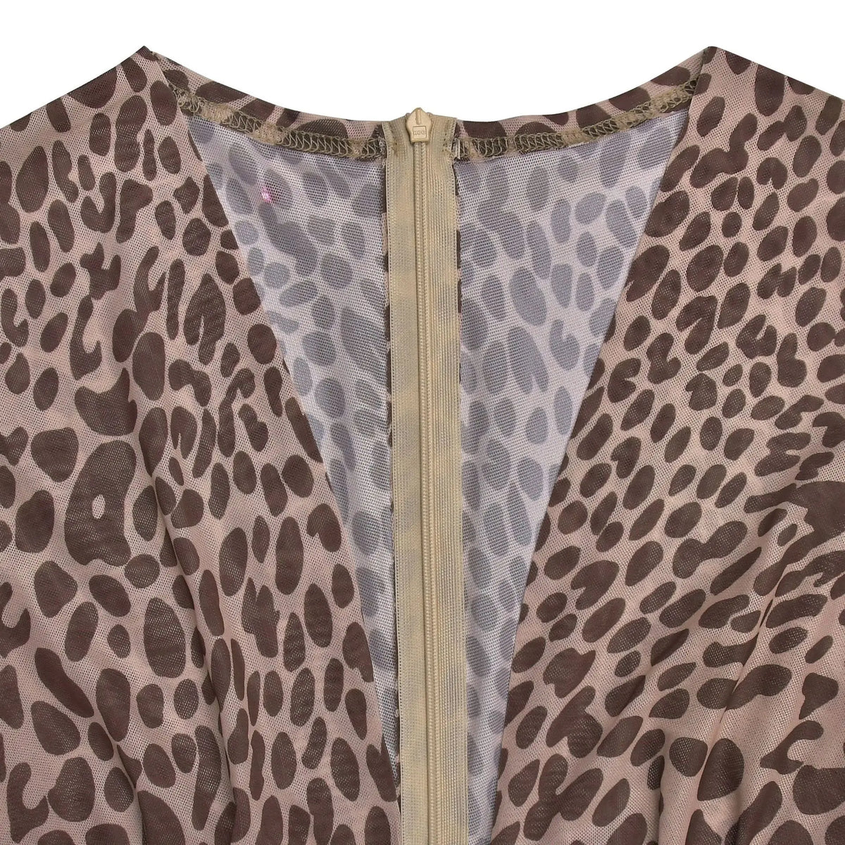 Leopard Print Deep V Neck High Slit Maxi Dress for Women