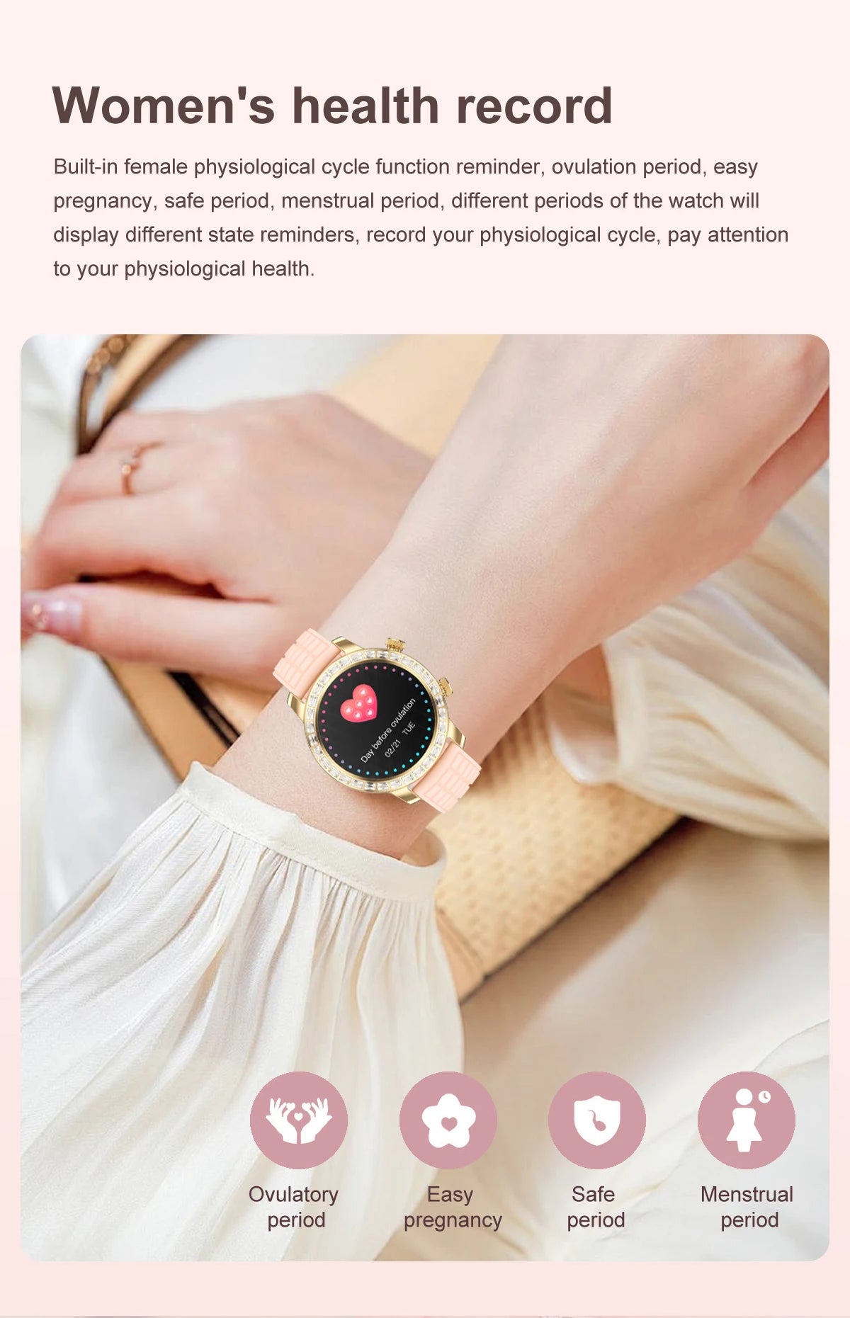 Z95 Mini Women Smart Watch 1.3inch AMOLED Large Screen Bluetooth Call Fashion Lady Wristwatch Sport Fitness Tracker Smartwatch