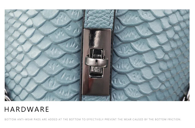 Genuine Leather Crocodile Pattern Crossbody Bag for Women