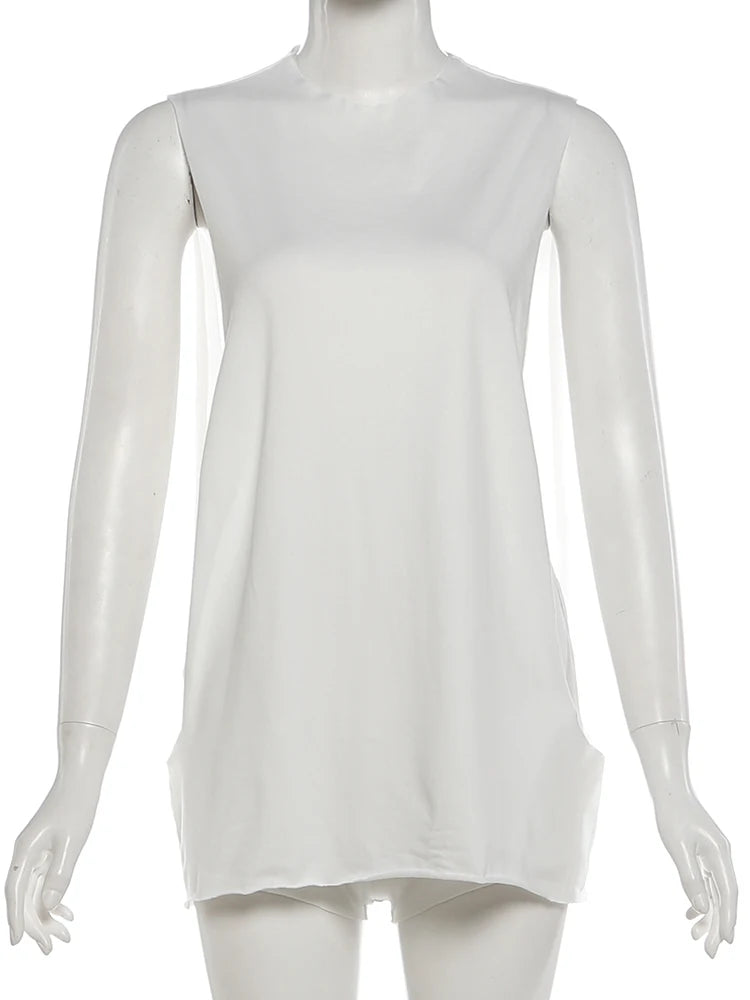 Summer Hollow Out Tank Top And Shorts Set for Women