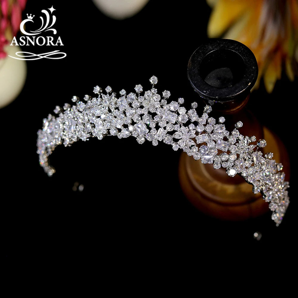 Sophisticated Crystal Zircon Princess Tiara for Women