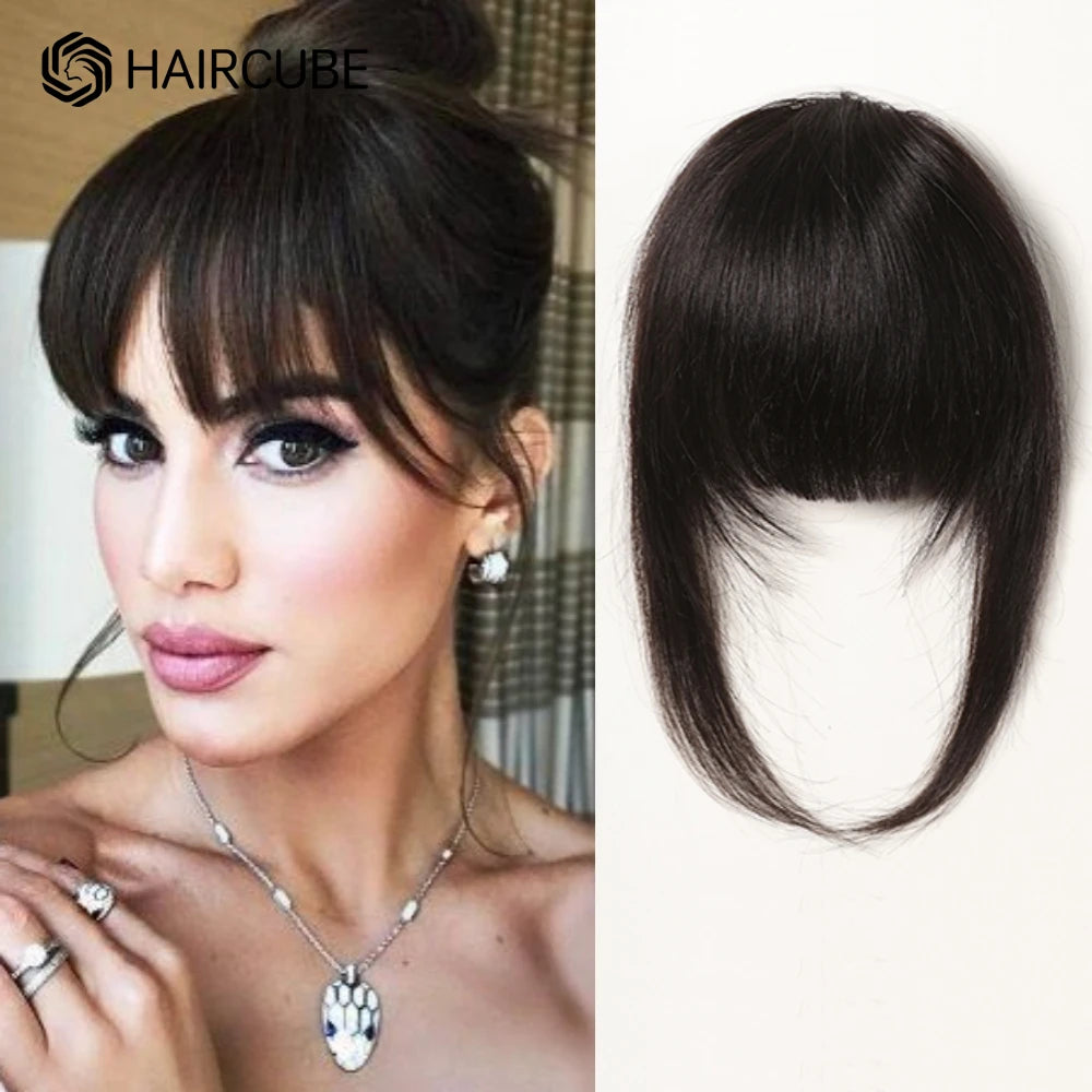 Thick Clip In Human Hair Bangs With Temples for Women