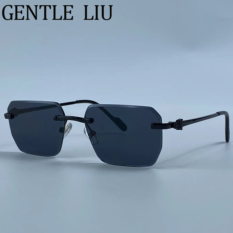 Square Rimless Fashion Sunglasses