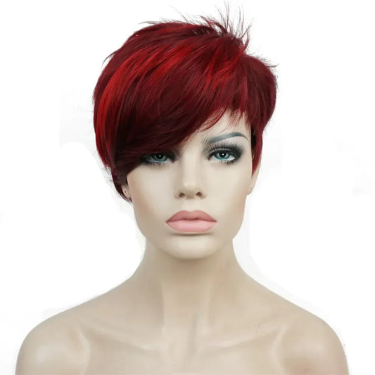 Straight Red Pixie Cut Wig
