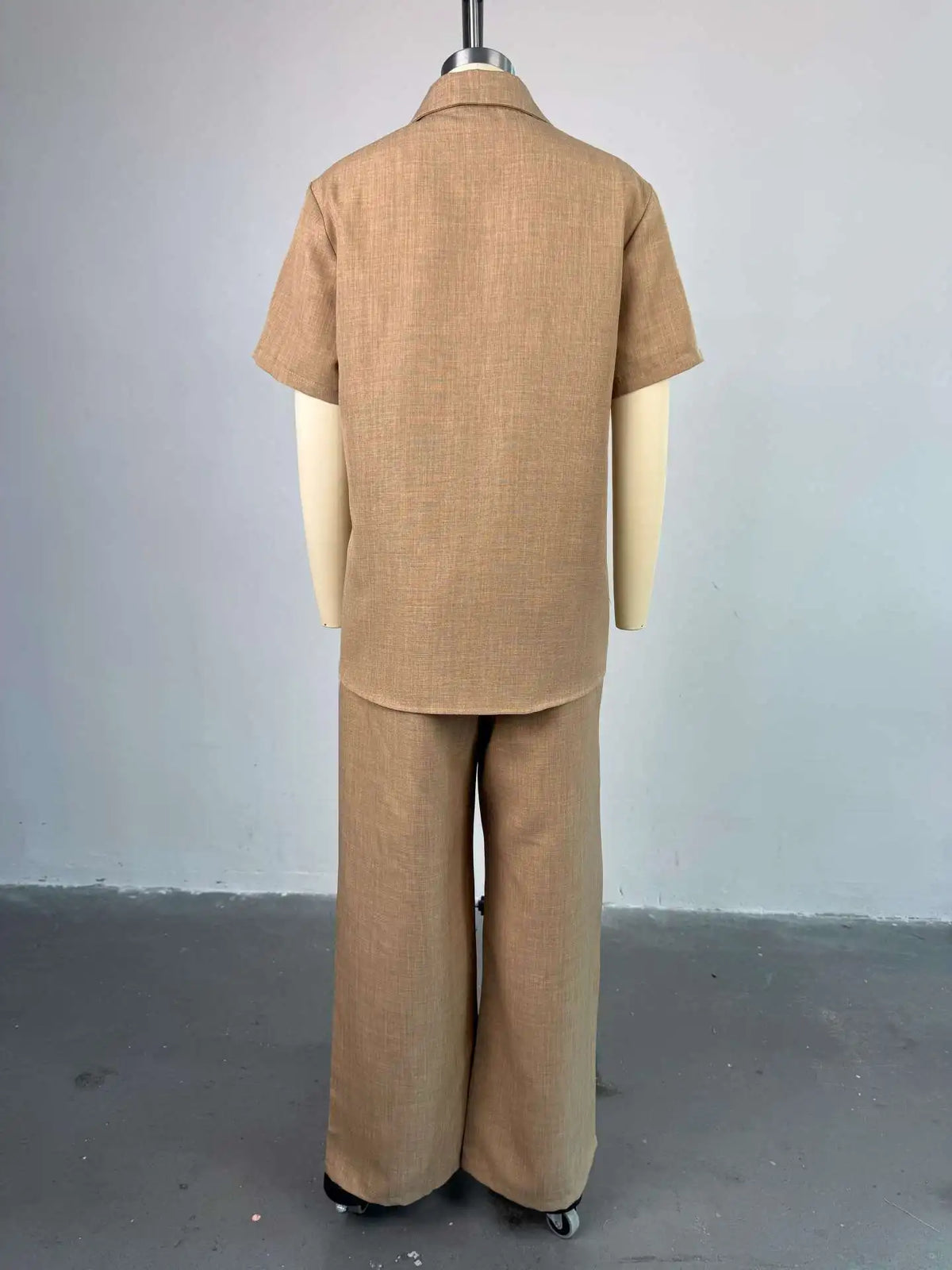 Casual Two Piece Shirt and Wide Leg Pants Set for Women