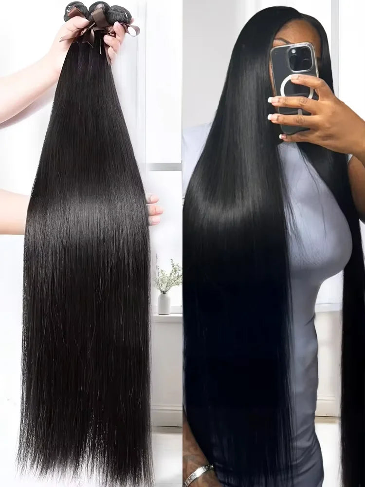 Natural Color Bone Straight Brazilian Remy Bundles for Women