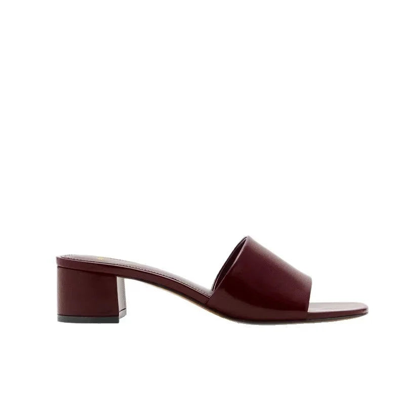 Premium Soft Leather Comfort Flat Slides for Women