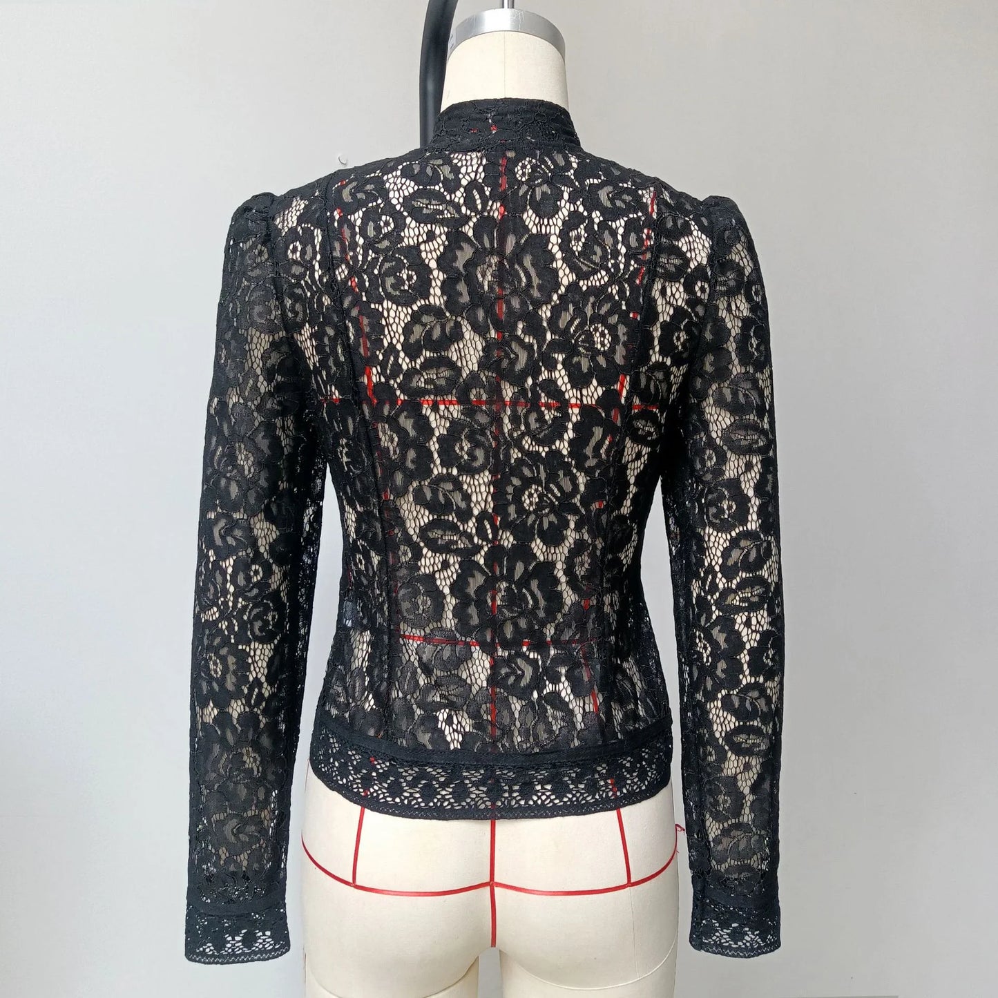 Lace See Through Hollow Out Blouse