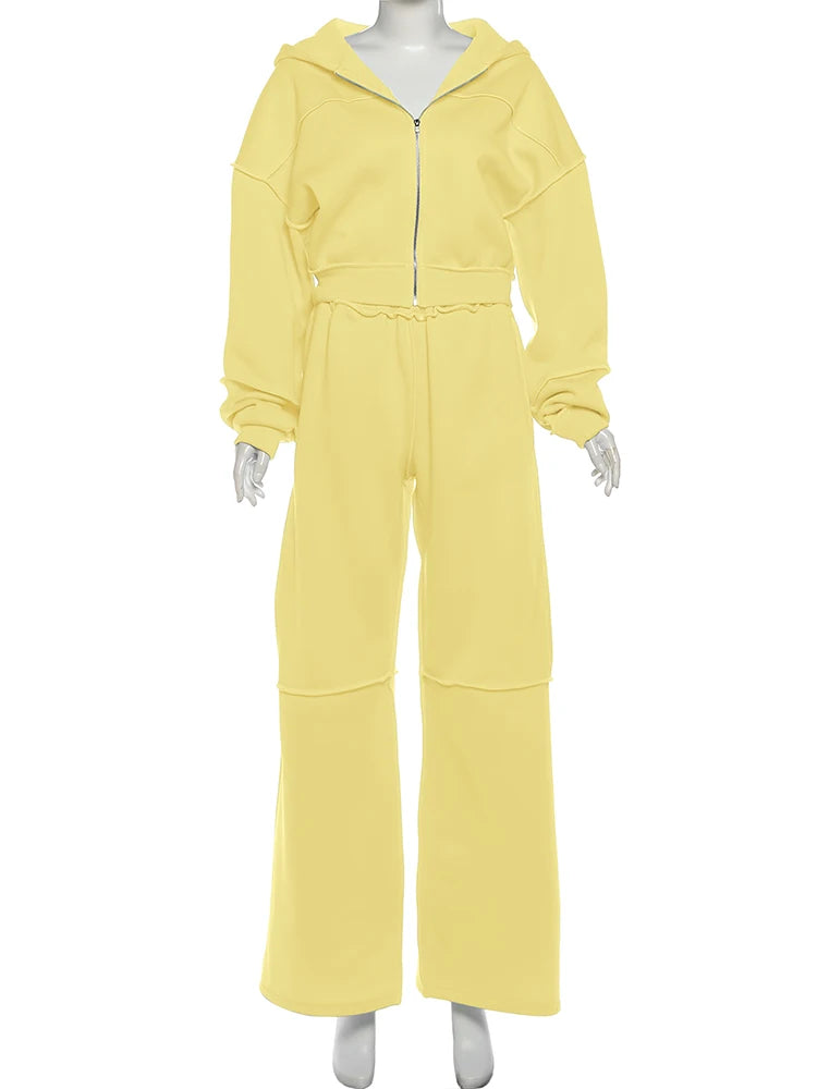 Cozy Woolen Hooded Pantsuit